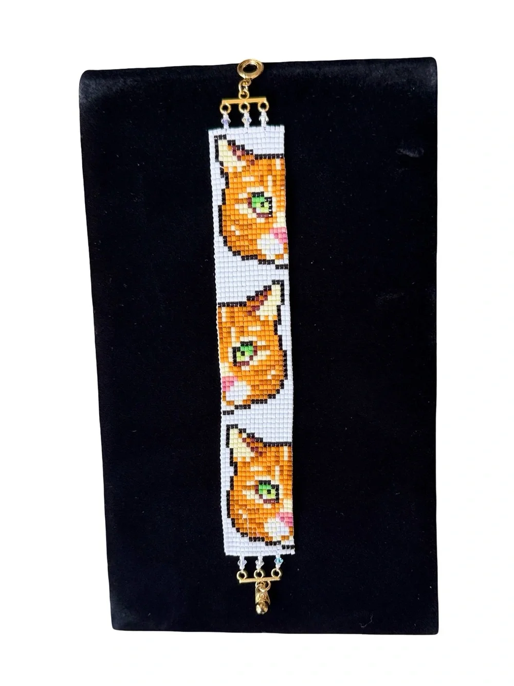 Orange Tabby Cat Loom Bracelet